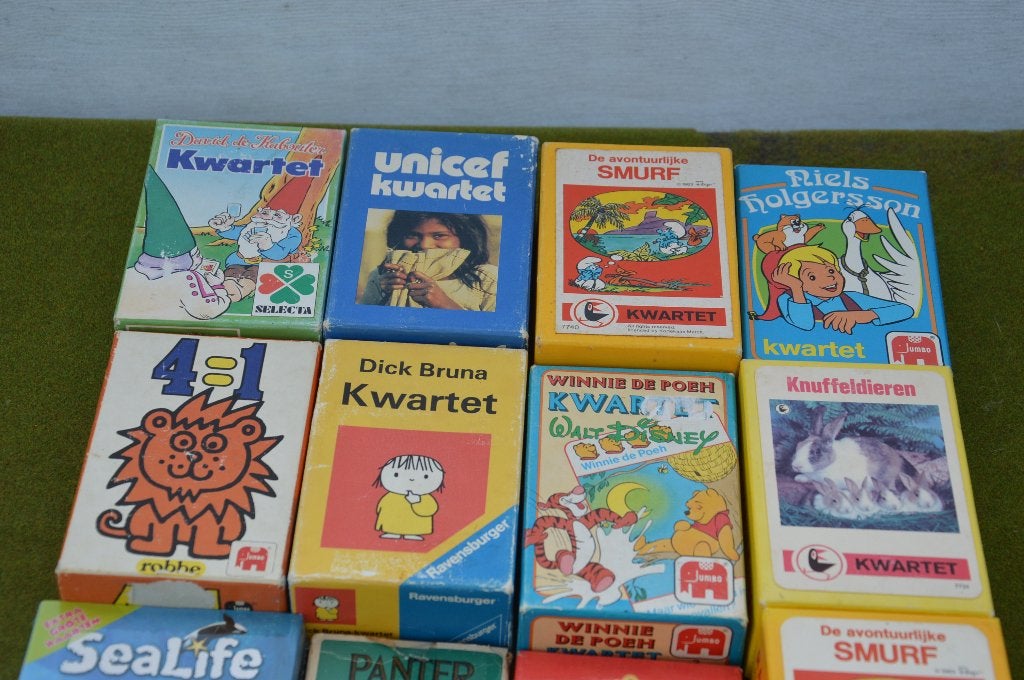 Verzameling oude kwartetten: Dick Bruna, Smurfen, Sinterklaa, Hobby en Vrije tijd, Een of twee spelers, Ophalen of Verzenden, Gebruikt