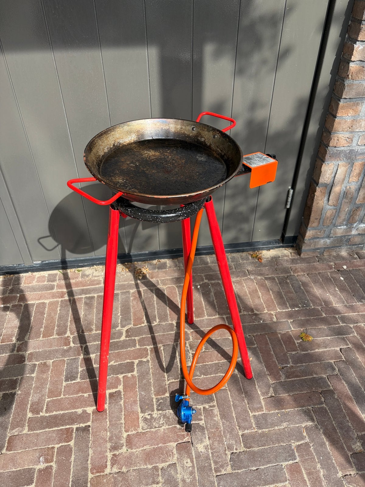 Paella pan met brander en onderstel - Garcima, Ophalen of Verzenden, Gebruikt