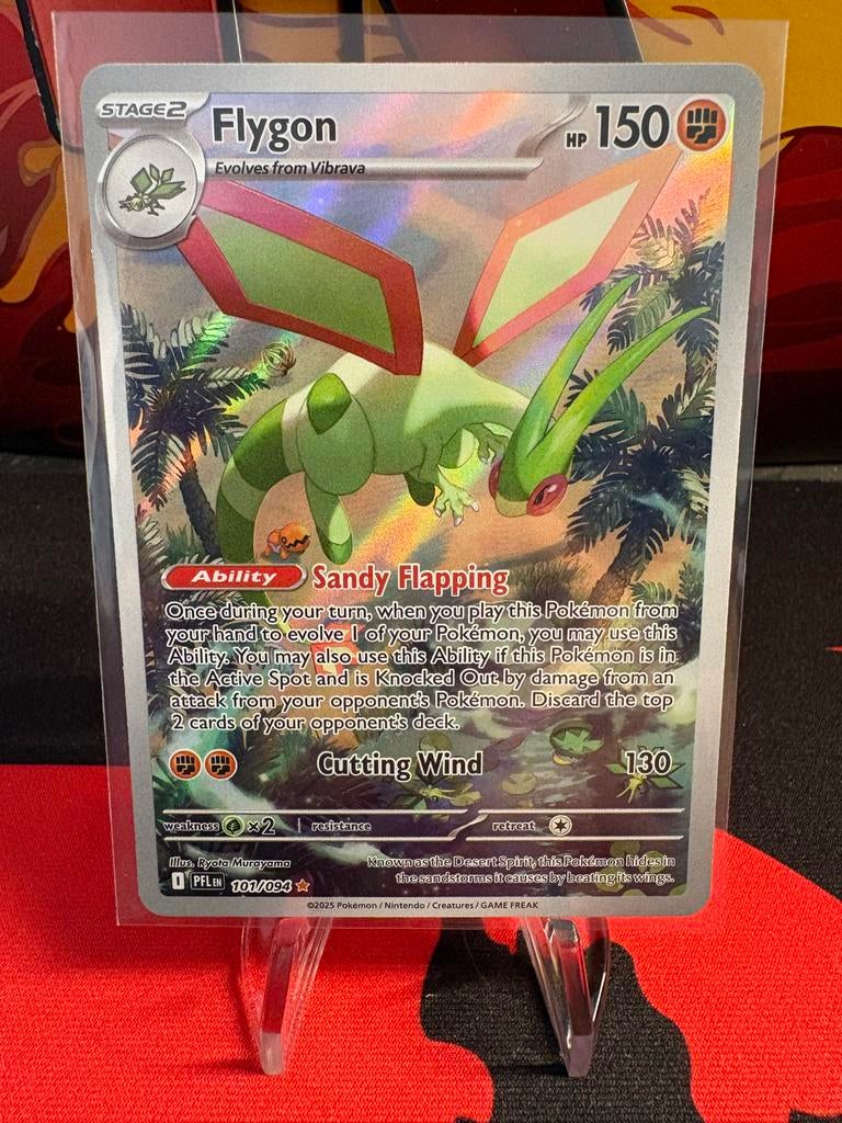 Pokémon kaart Flygon 101/094, Ophalen of Verzenden, Zo goed als nieuw, Losse kaart, Foil