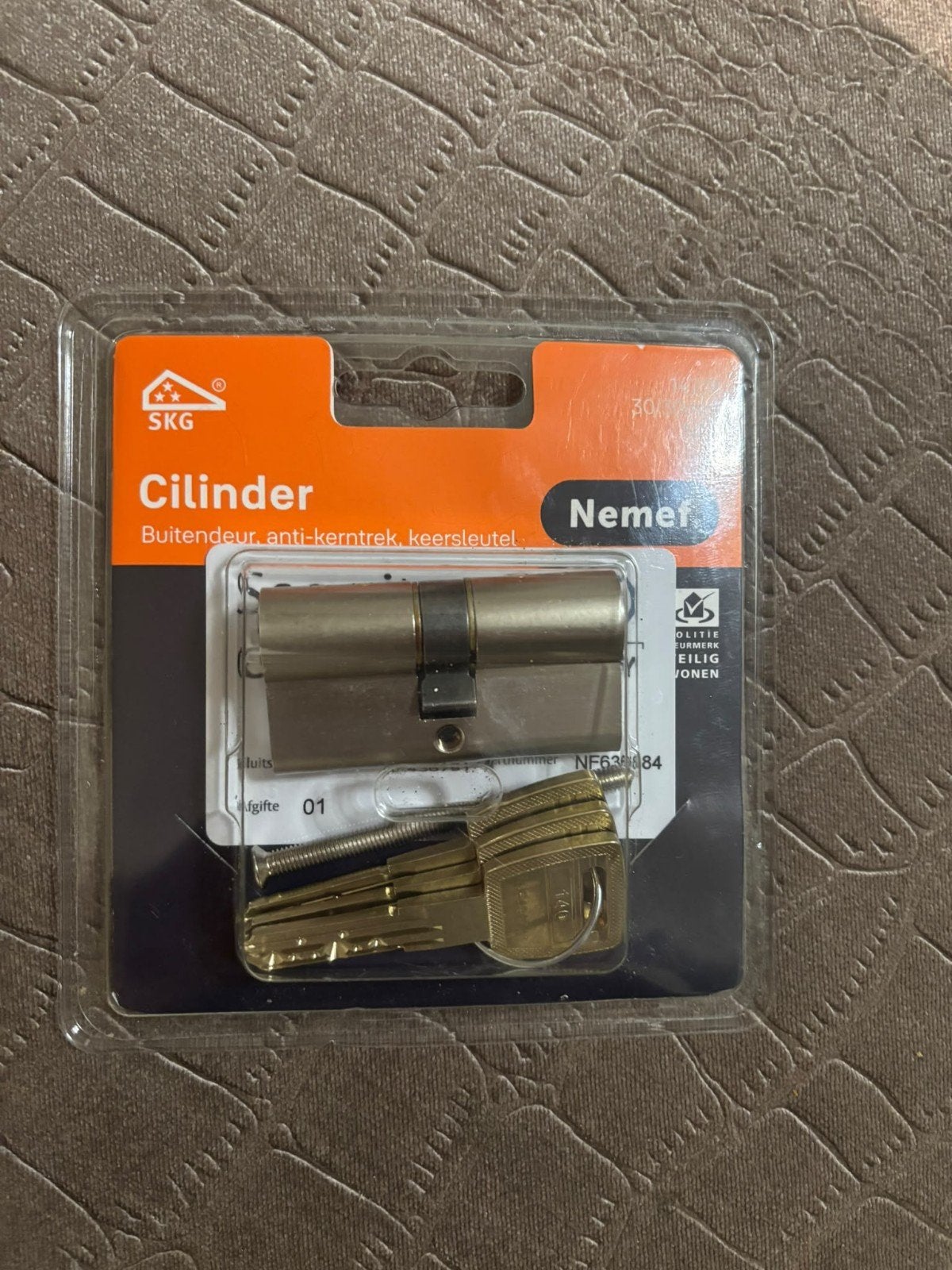 Nieuwe Nemef SKG Cilinder - Buitendeur anti-kerntrek, Ophalen of Verzenden, Nieuw, Slot
