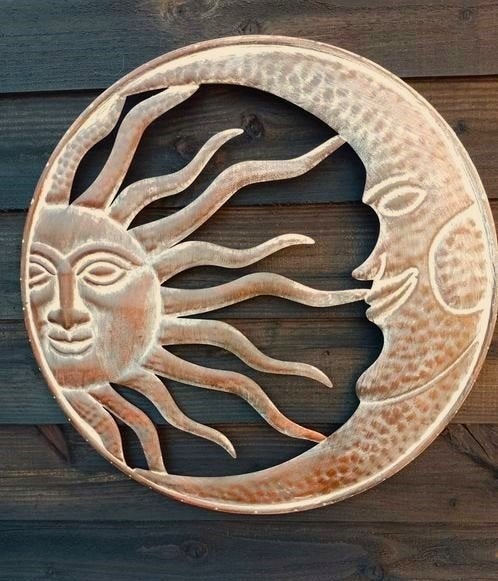 Tuinwanddecoratie zon maan Ø 54 cm, Verzenden, Nieuw