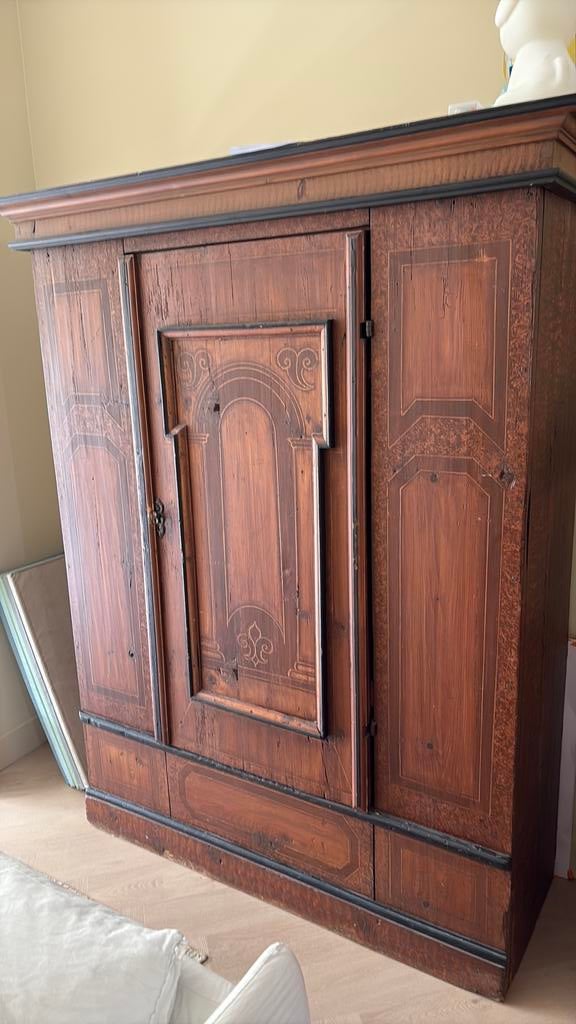 Antieke houten kast – Art Nouveau stijl – 185 x 150 x 46 cm, Antiek en Kunst, Antiek | Meubels | Kasten, Ophalen of Verzenden