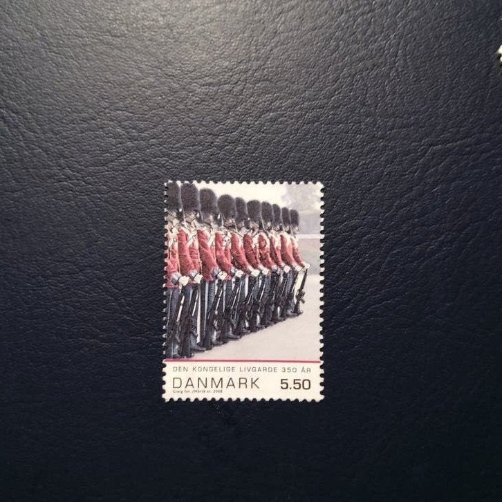 Postzegel Denemarken - Koninklijke Lijfwacht 350 Jaar, Ophalen of Verzenden, Gestempeld