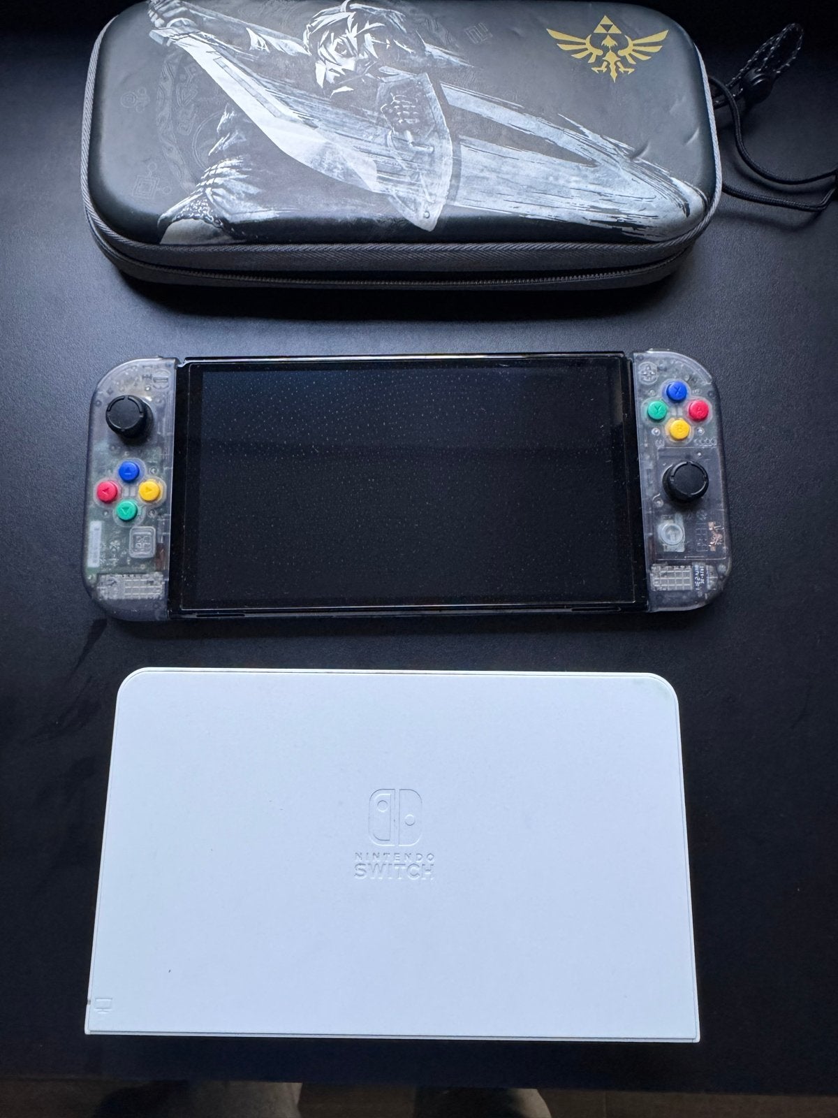 Nintendo Switch OLED Custom Transparant, Ophalen of Verzenden, Gebruikt, Met 2 controllers, Switch OLED