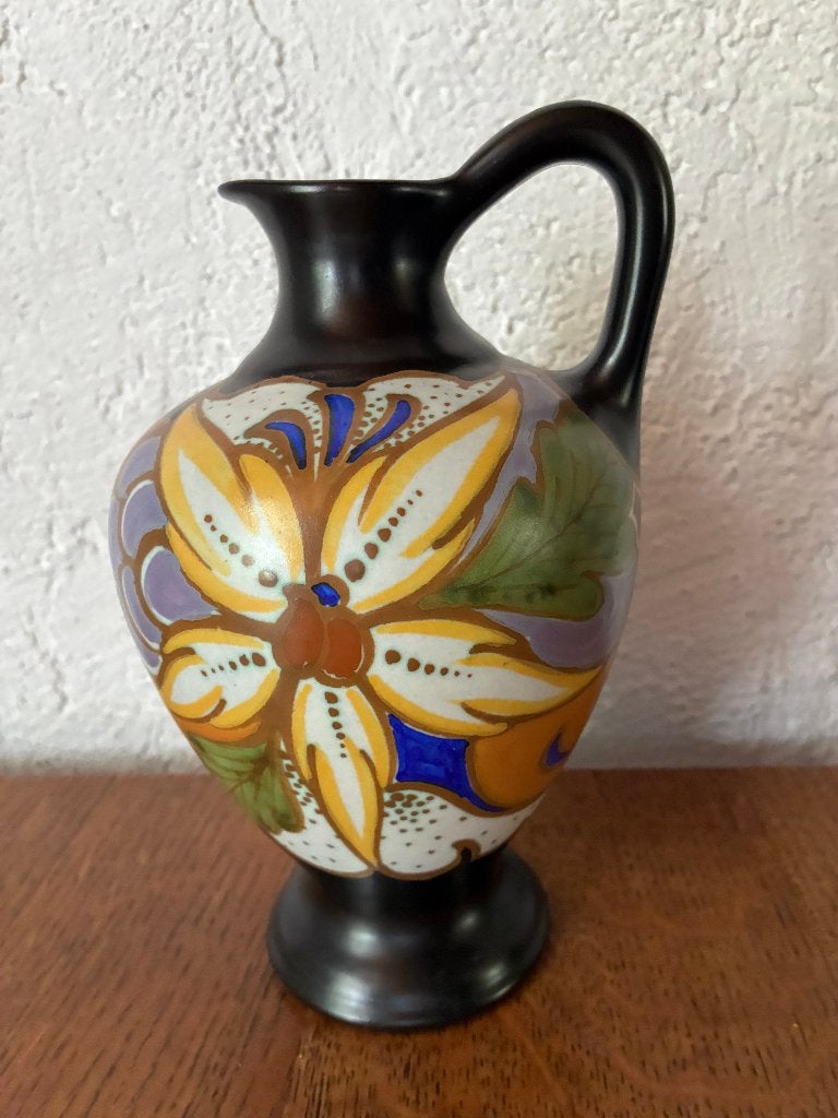 Vintage Eskaf Gouda plateel vaas kan oorkan 285, Ophalen of Verzenden