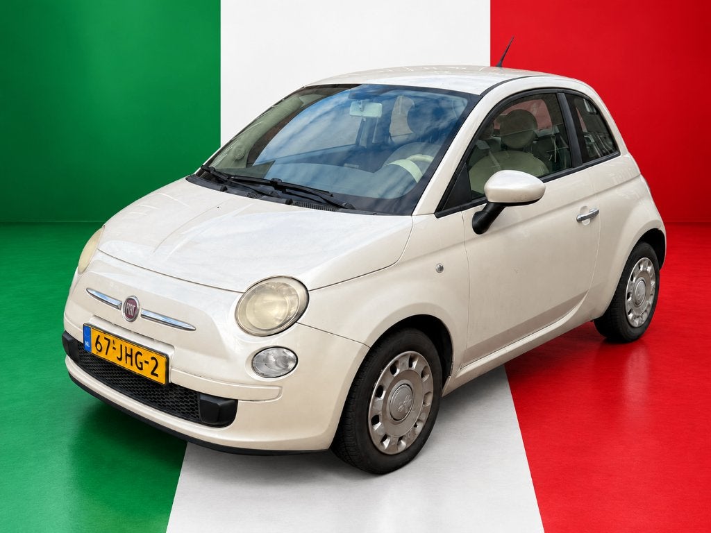 Fiat 500 1.2 AUT 51KW 2009, Auto's, Geheel digitaal combi-instrument, 1242 cc, Alcantara, Wit