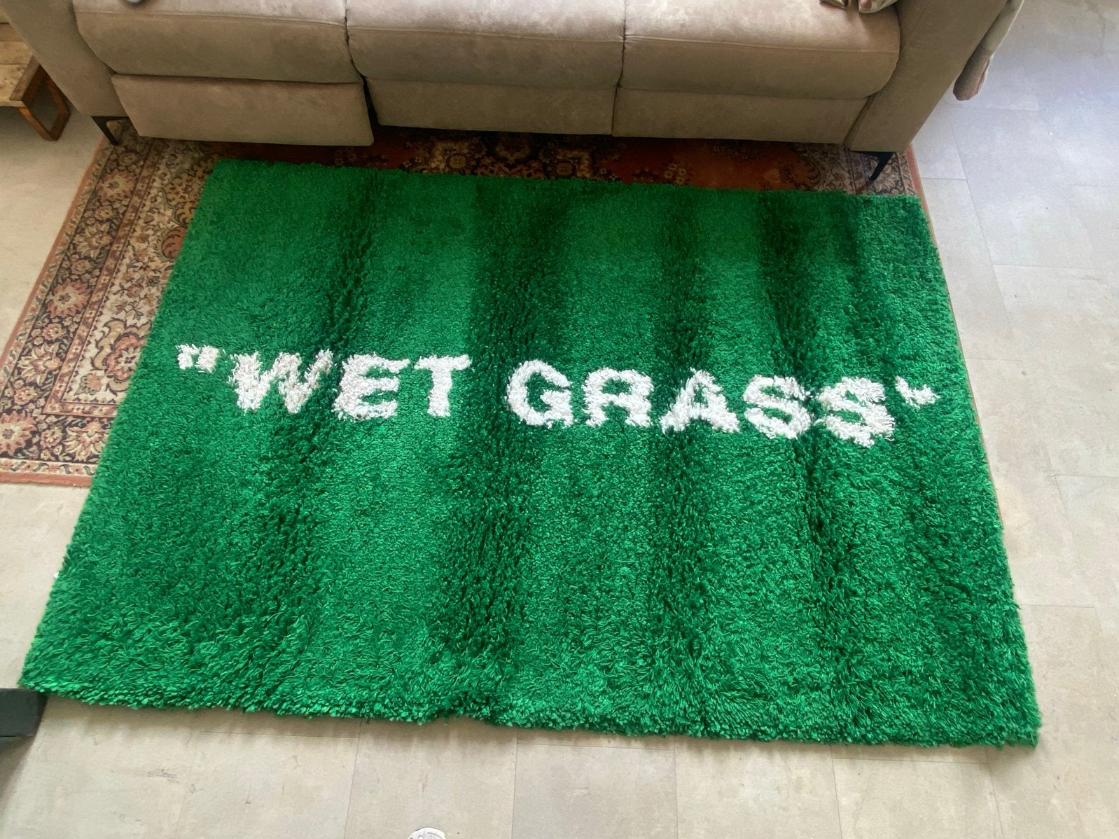 IKEA x Virgil Abloh MARKERAD "WET GRASS" vloerkleed, Ophalen, 100 tot 150 cm, Zo goed als nieuw, 150 tot 200 cm