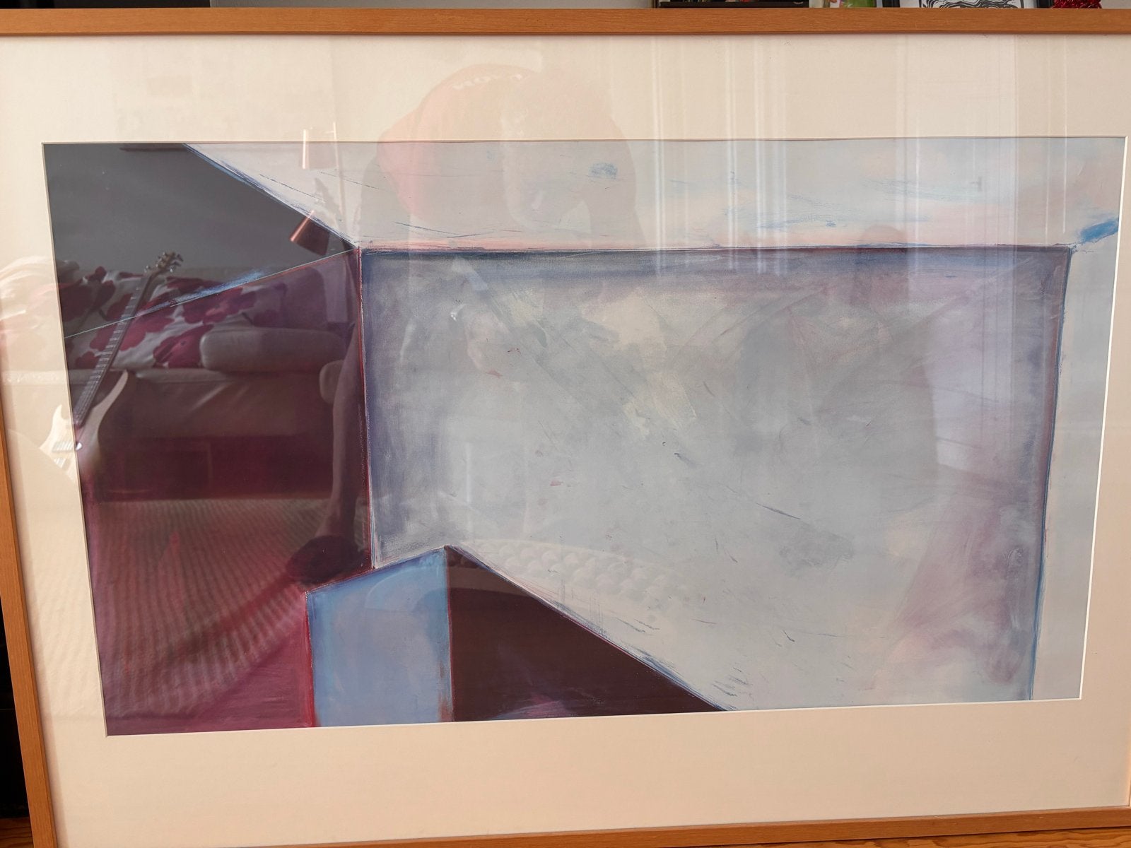 Abstracte Kunstprint in Houten Lijst, Antiek en Kunst, Kunst | Schilderijen | Klassiek, Ophalen