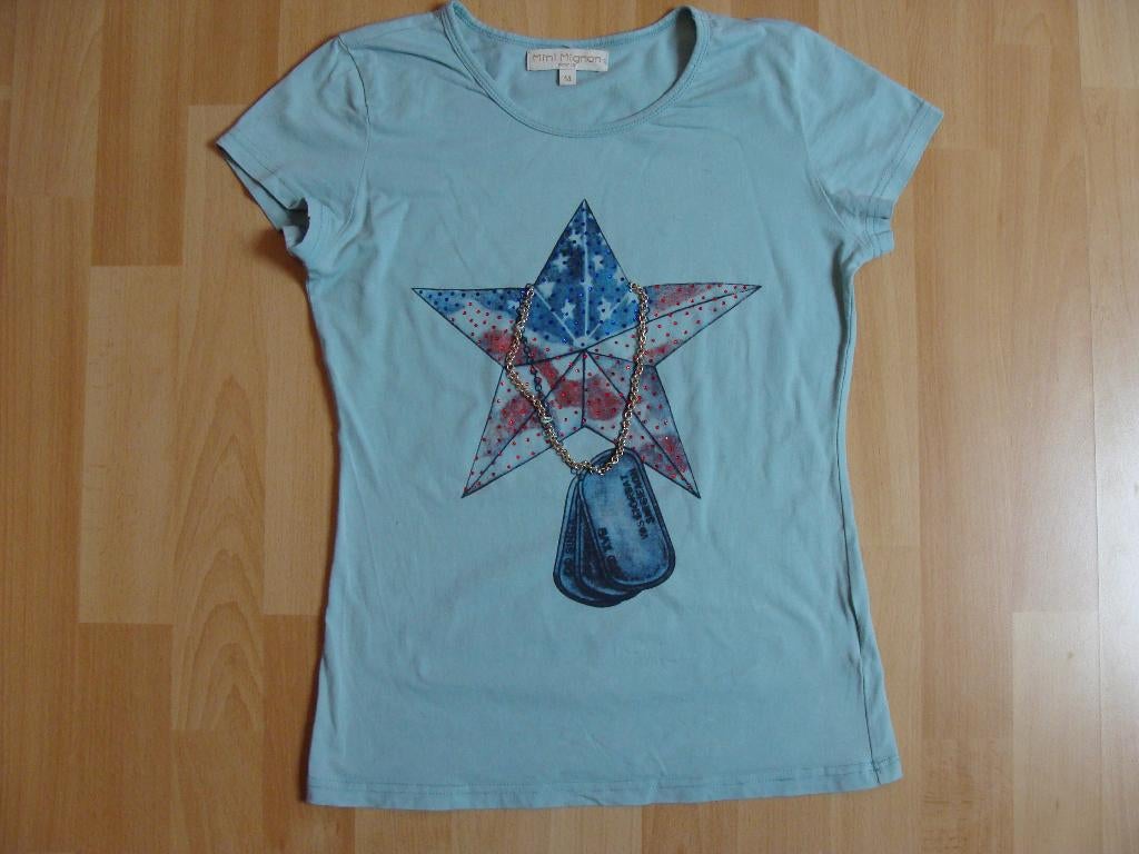 Groen t-shirt *Mini mignon*, Mini Mignon, Meisje, Ophalen of Verzenden, Zo goed als nieuw
