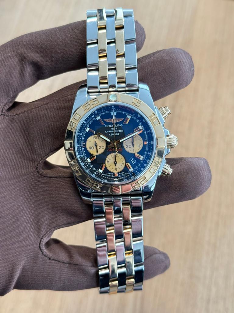 Breitling Chronomat 44 B01 (CB0110) 2015 Compleet, Sieraden, Tassen en Uiterlijk, Horloges | Heren, Staal, Gebruikt, ., Breitling