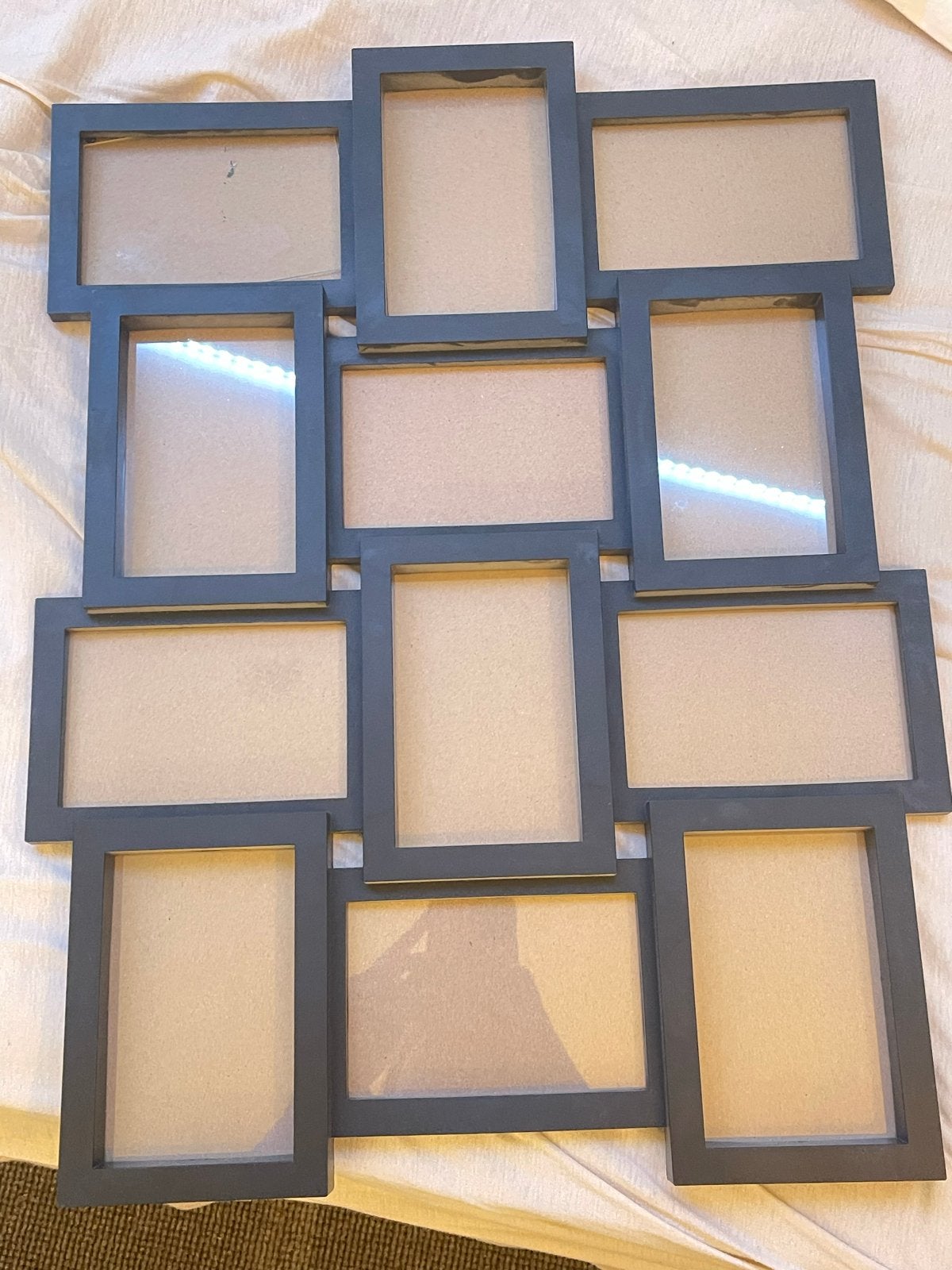 GRATIS Grote fotolijst collage met 10 vakken, Ophalen, Gebruikt, Collagelijst, Grijs