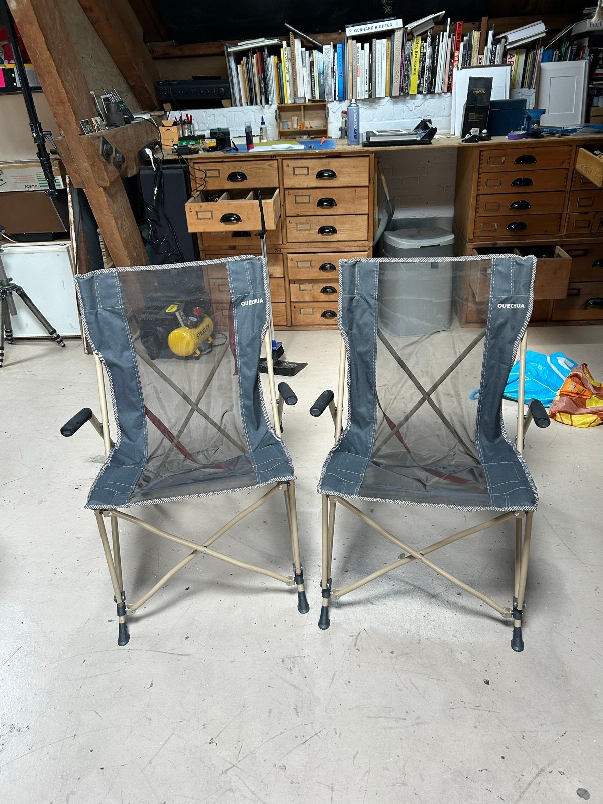 2x Quechua opvouwbare campingstoelen, Ophalen of Verzenden, Gebruikt, Campingstoel