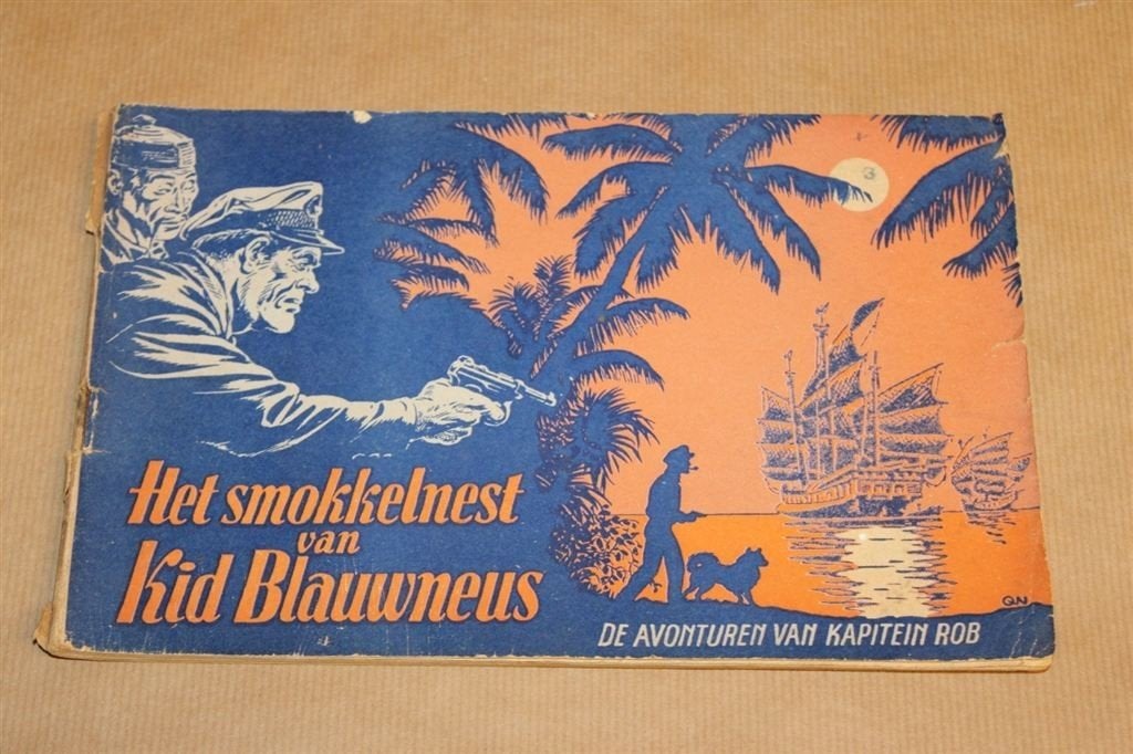 Kapitein Rob - Smokkelnest van Kid Blauwneus - 1952, Eén stripboek, Ophalen of Verzenden, Gelezen