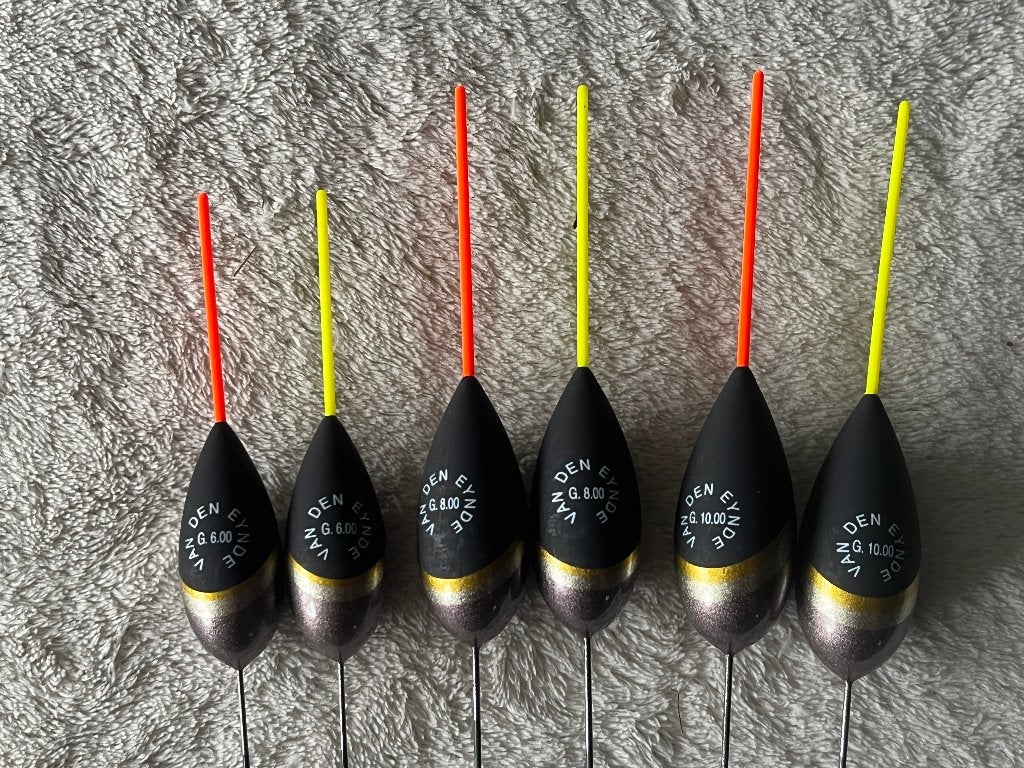 adv 123 / NIEUW serie 6 dobbers V D EYNDE, Ophalen of Verzenden, Nieuw, Dobber of Lood