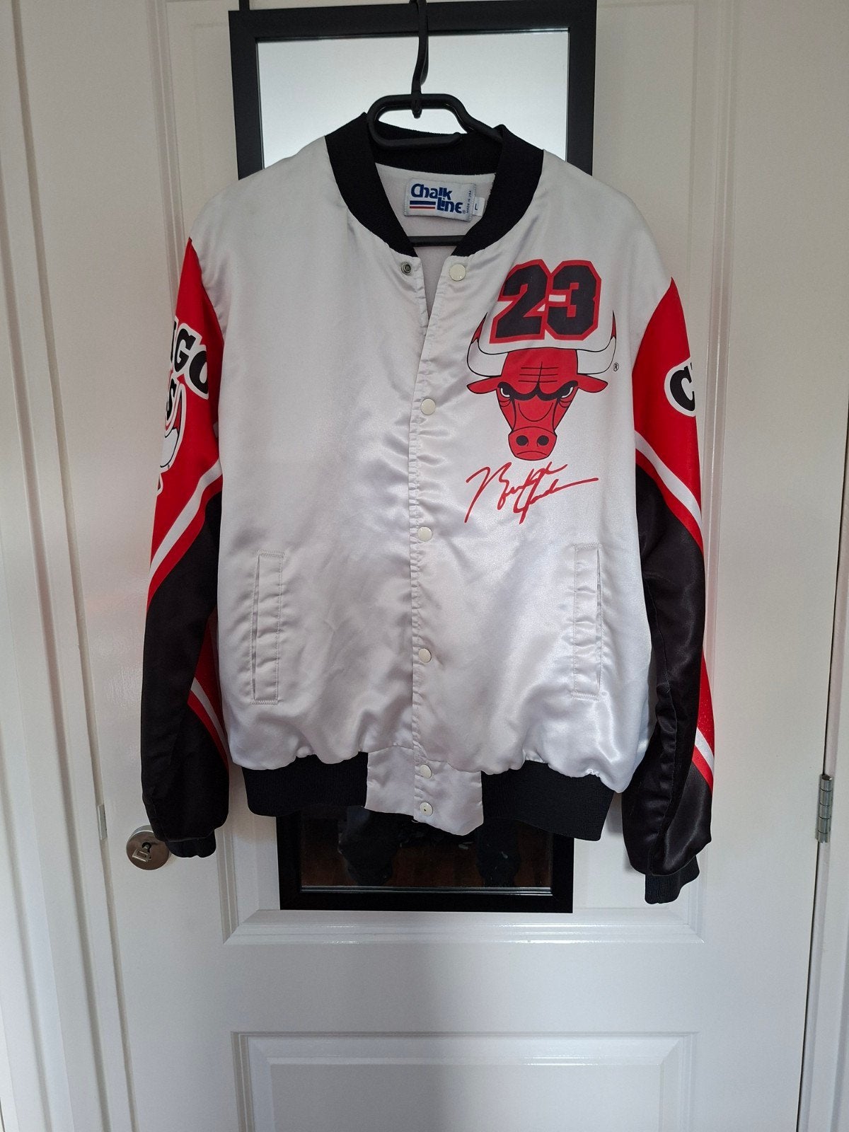 Vintage Chalk Line Michael Jordan Chicago Bulls Jas, Ophalen, Maat 52/54 (L), Meerkleurig, Chalk Line