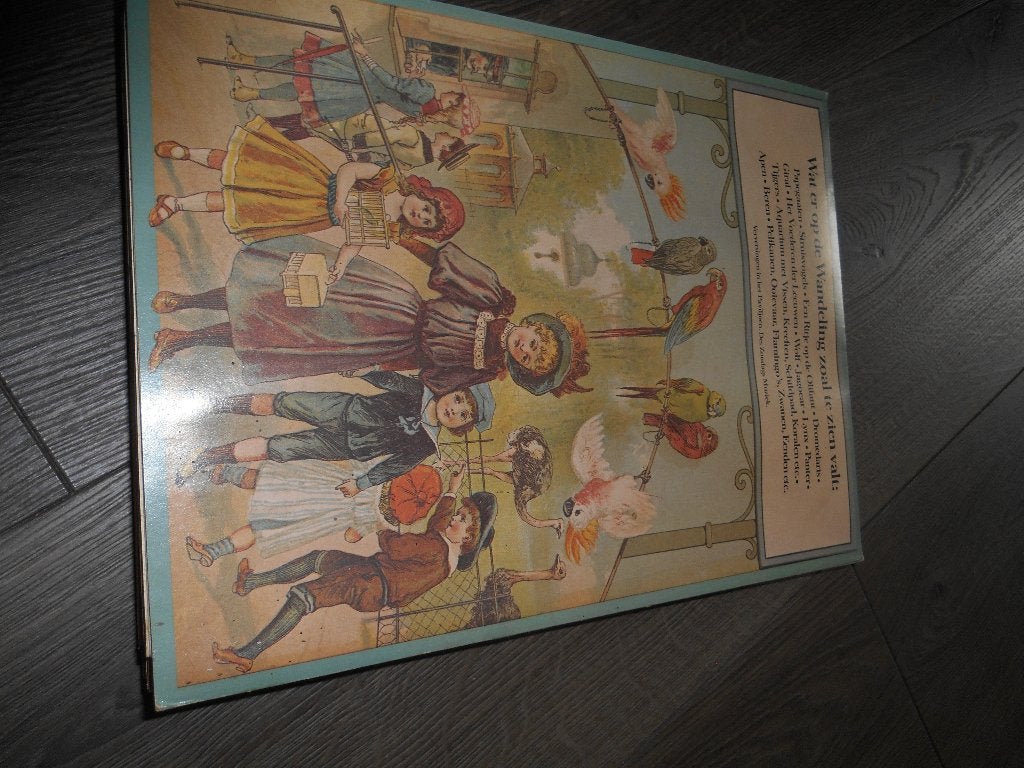 lang antiek dierenuinboek uitvouwbaar, Ophalen of Verzenden