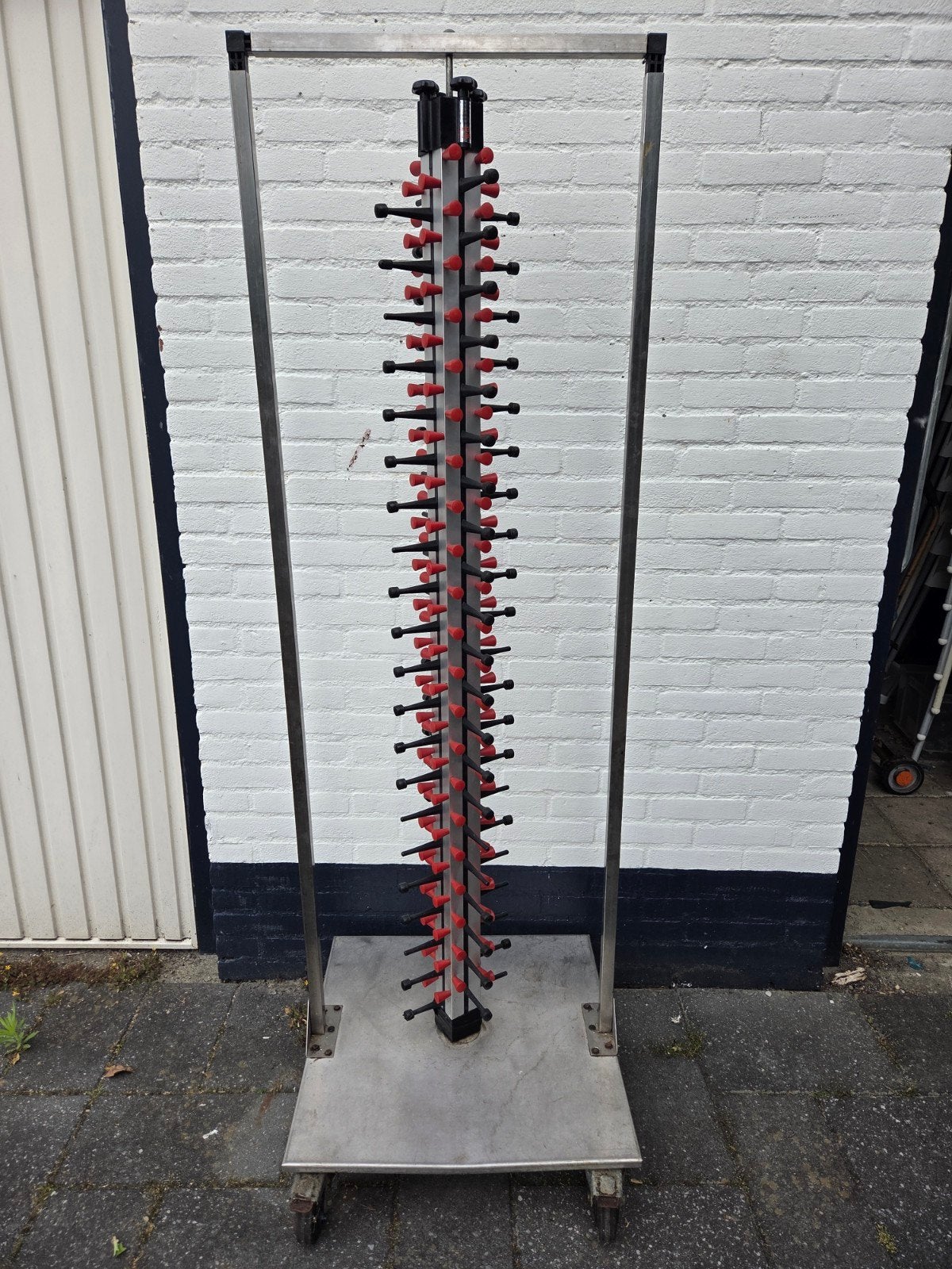 Verrijdbare RVS Plate Mate bordenrek (ca. 84 borden), Ophalen, Gebruikt, 50 tot 100 cm, 150 tot 200 cm