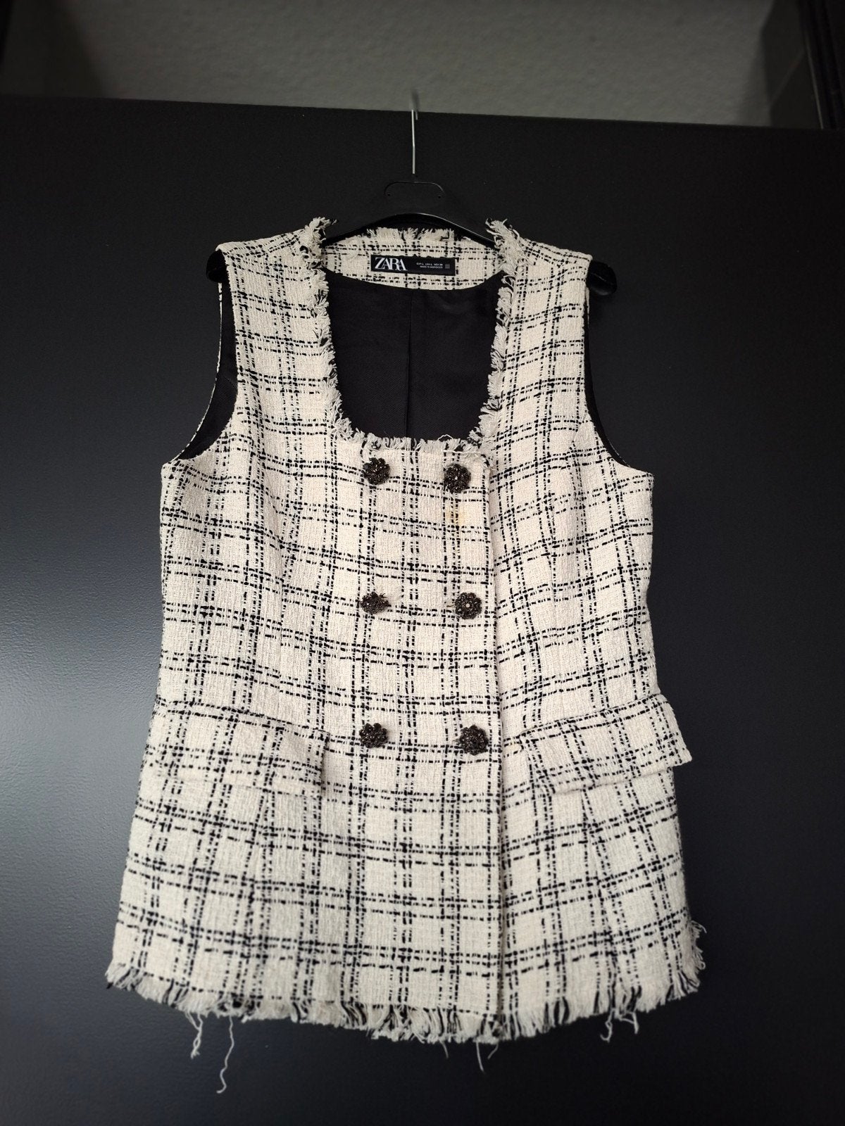 Zara tweed gilet/jurkje maat L, Maat 42/44 (L), Ophalen of Verzenden, Zo goed als nieuw, Wit