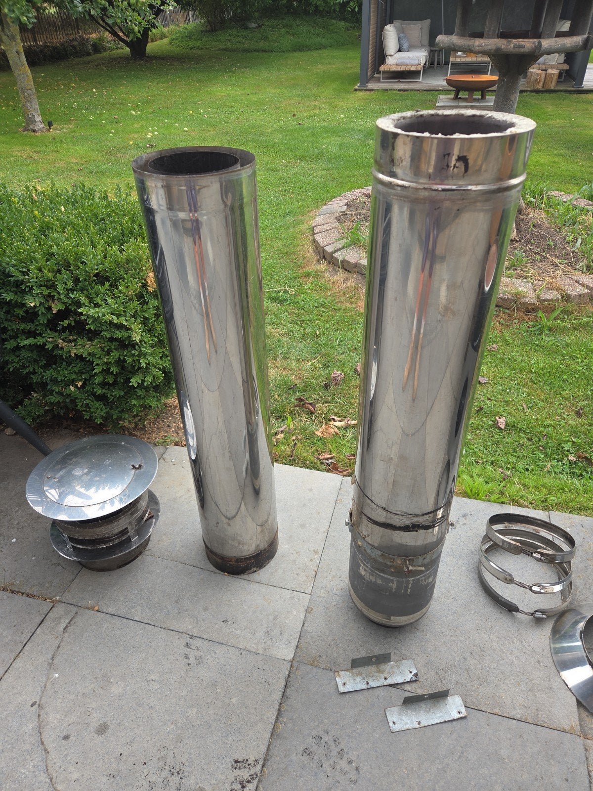 Dubbelwandige RVS schoorsteen 150/200mm, 2.3m, Ophalen, Gebruikt, Overige typen, 80 cm of meer