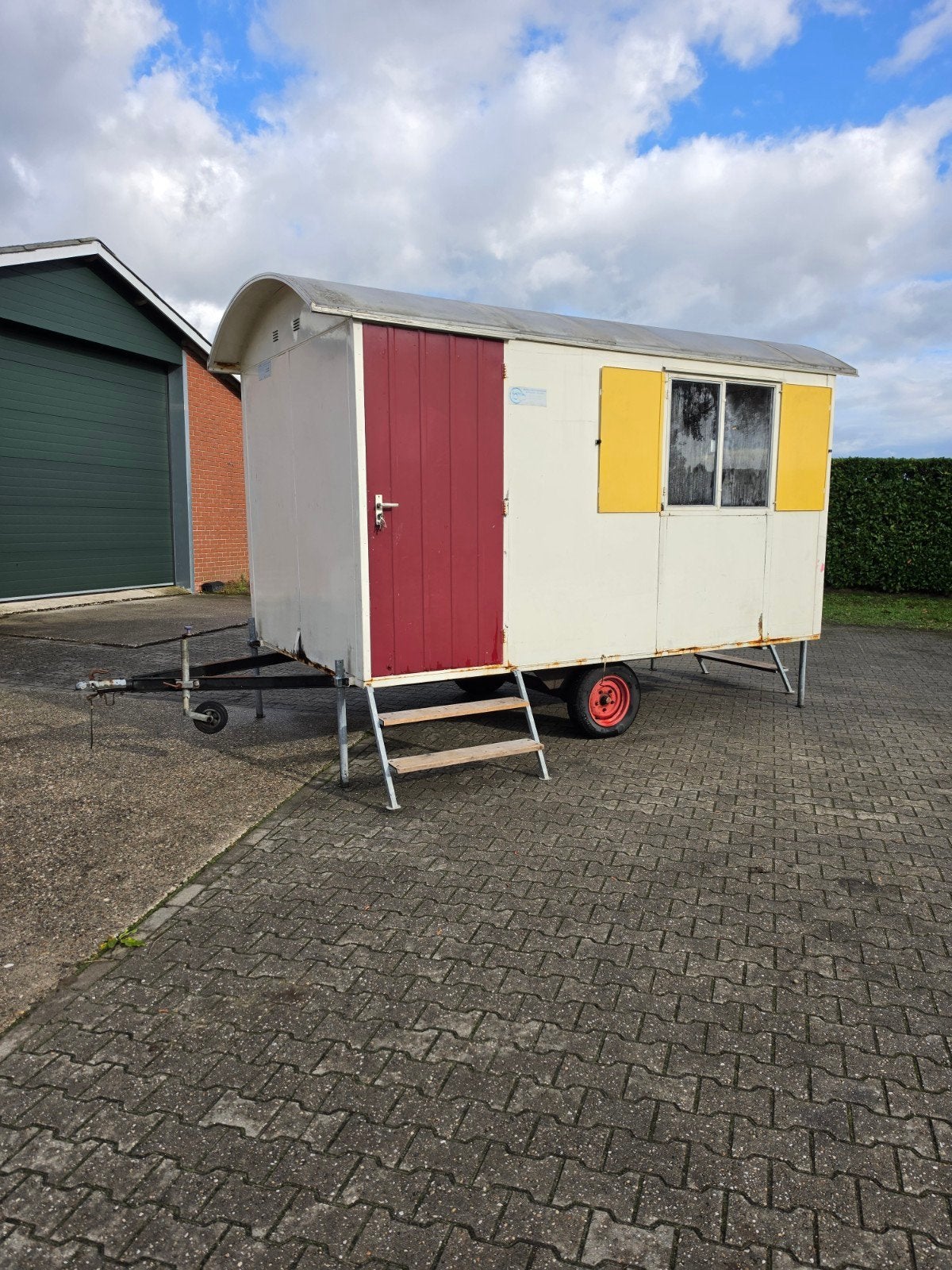 Metalen Schaftwagen Bouwkeet Schaftkeet Pipowagen Tinyhouse, Doe-het-zelf en Verbouw, Ophalen of Verzenden, Gebruikt
