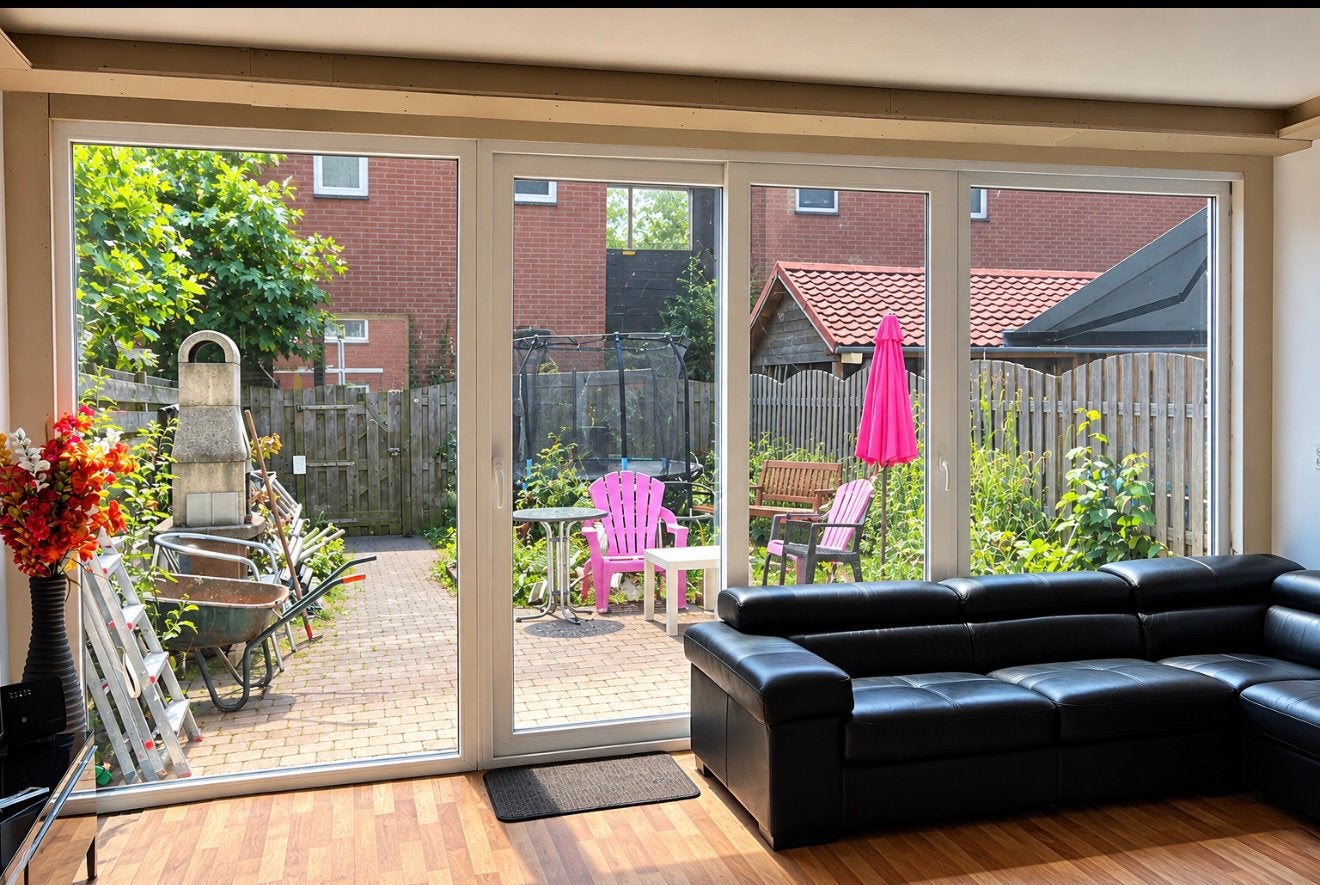 Kunststof Schuifpui 500x240 cm - HR++ Dubbel Glas -, Ophalen, 200 cm of meer, Wit, Nieuw