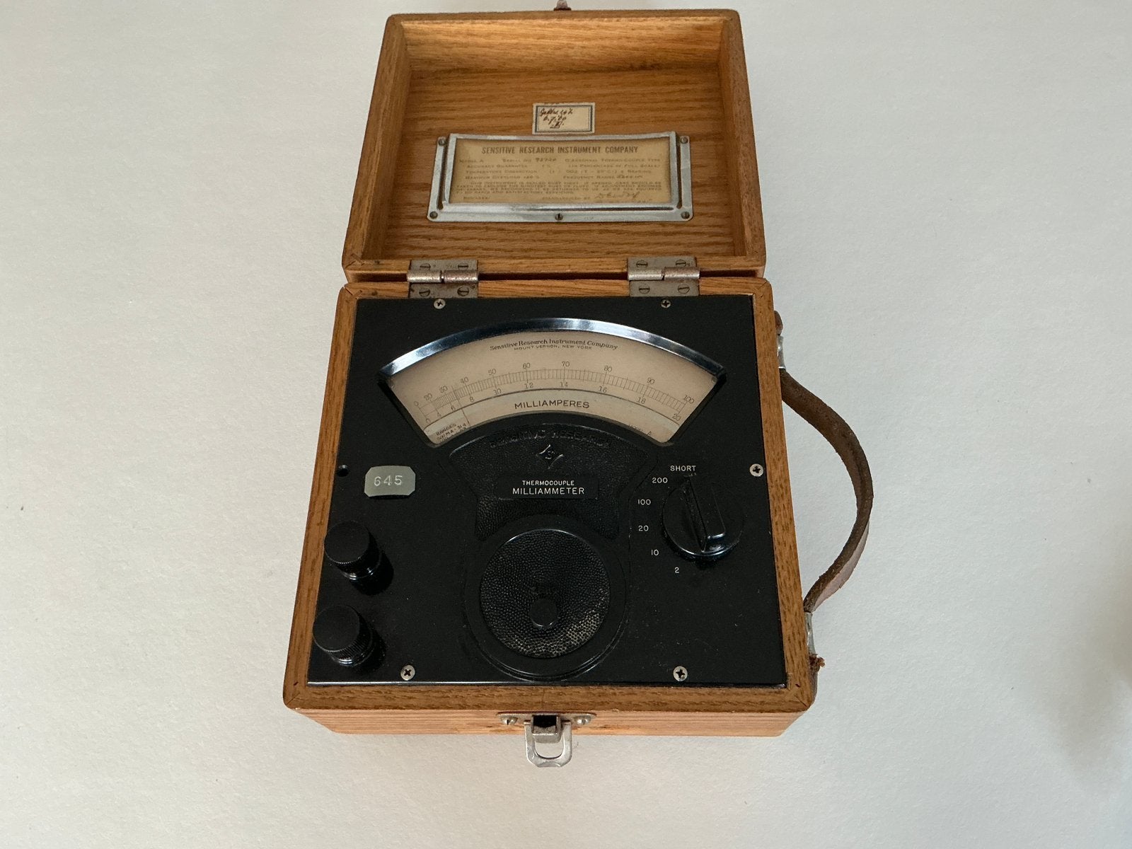 Sensitive Research Instrument Company Milliameter 2-200 mAmp, Ophalen of Verzenden, NA, NA, NA