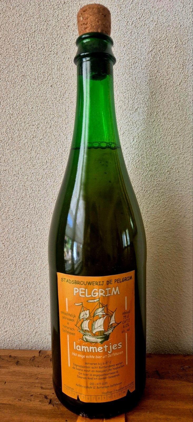 1998 Fles 0,75 Lammetjes De Pelgrim Delfshaven, Rotterdam, Ophalen of Verzenden, Zo goed als nieuw, Flesje(s), Overige merken