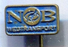 N.O.B. wegtransport blauw op koper speldje ( E_089), Verzenden, Nieuw, Transport, Speldje of Pin
