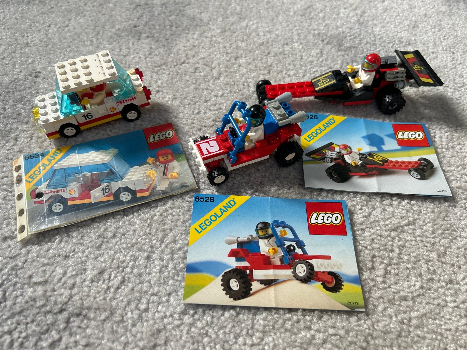 Vintage LEGO Legoland voertuigen met instructies, Ophalen of Verzenden, Gebruikt
