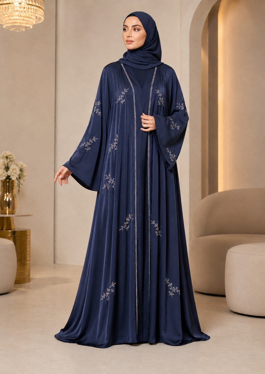 Elegant Dubai-Made Abayas – With Matching Hijab & Belt, Ophalen of Verzenden, Nieuw, Blauw