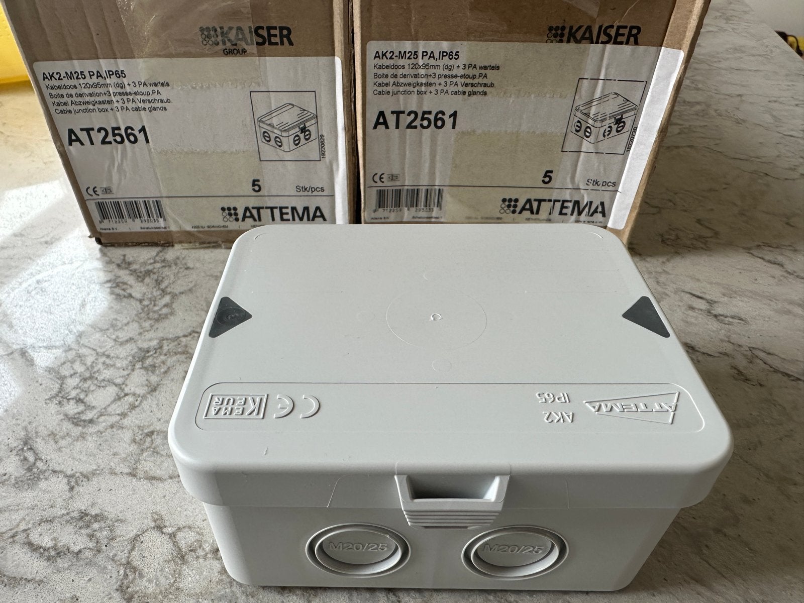 Nieuwe Attema AK2-M25 PA IP65 kabeldozen (25 stuks), Ophalen of Verzenden, Nieuw, Attema, Overige typen