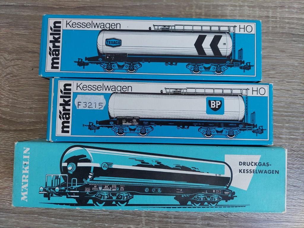 Märklin H0 - 4628 4652 4653 - ketelwagens VTG Texaco BP, Hobby en Vrije tijd, Modeltreinen | H0, Wisselstroom, Wagon, Ophalen of Verzenden