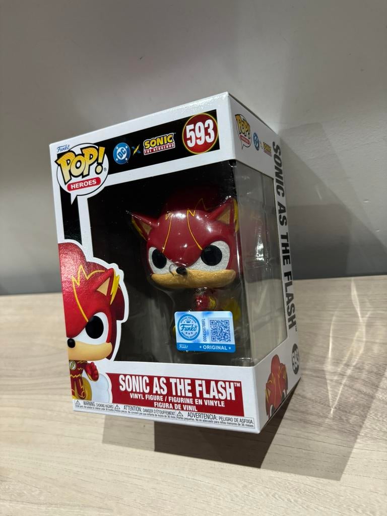 Sonic as The Flash #593 Funko Pop! Justice League x Sonic, Funko Europe, Ophalen of Verzenden, Zo goed als nieuw, 4th floor, 1 Queen Caroline St, London W6 9YN, Verenigd Koninkrijk