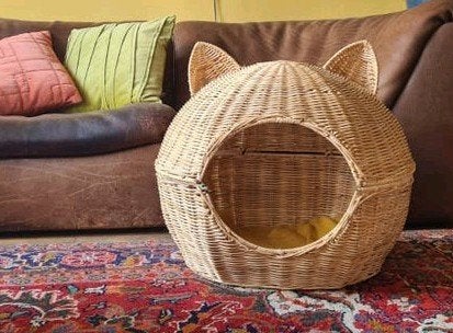 Poezenmand van Rotan, Dieren en Toebehoren, Kattenmanden, Ophalen of Verzenden, Zo goed als nieuw, Riet