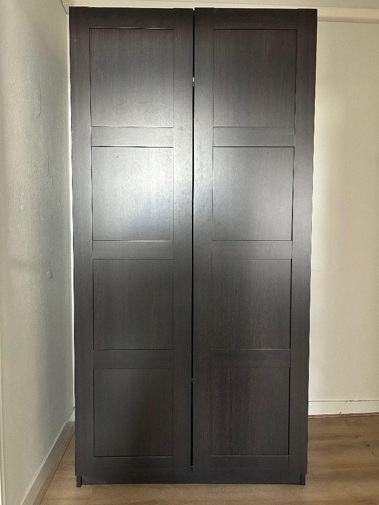IKEA PAX / BERGSBO Kledingkast Donkerbruin – 200x100x60 cm, Ophalen, Met deur(en), Gebruikt, 100 tot 150 cm