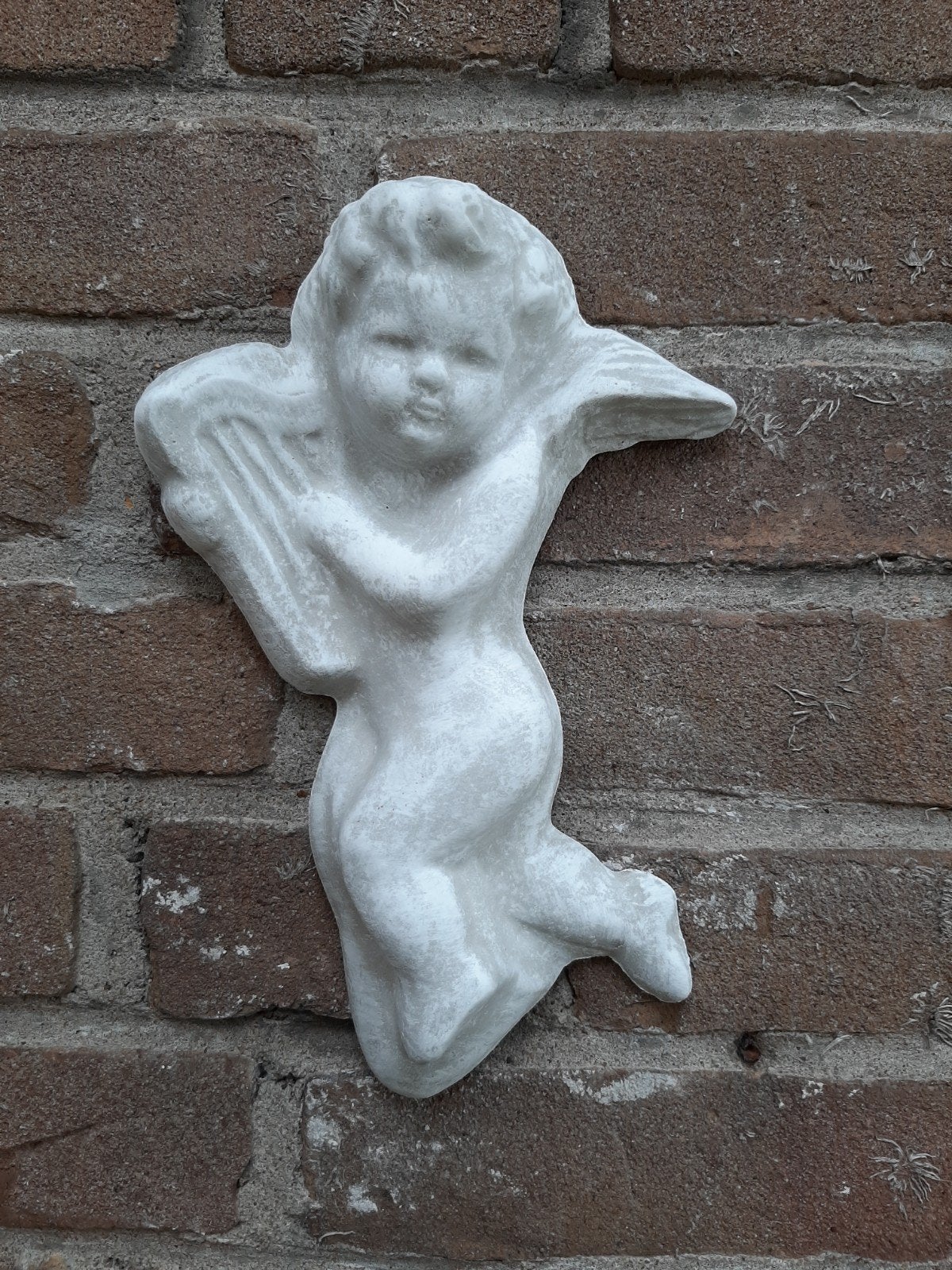 Engel wanddecoratie betonnen beeld tuinbeeld beton, Ophalen of Verzenden