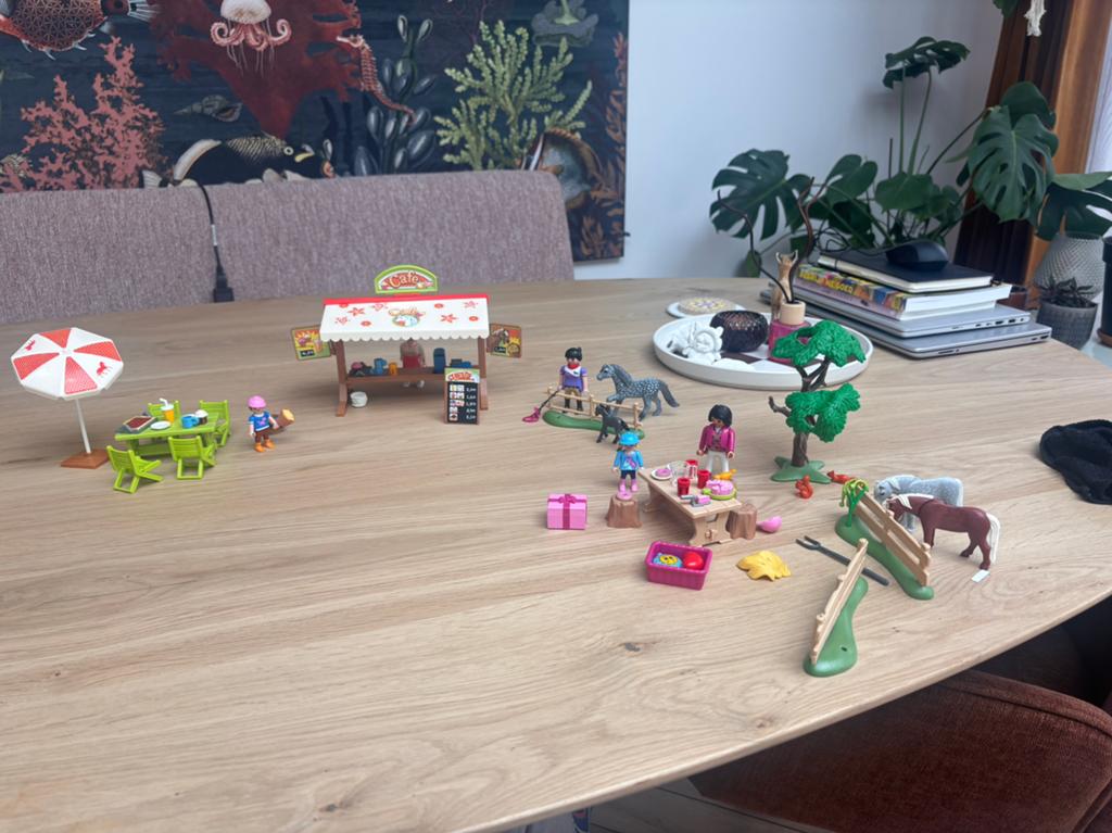 Playmobil 70997 pony cafe, 70519 paarden feestje veel extra, Ophalen of Verzenden, Zo goed als nieuw, Complete set