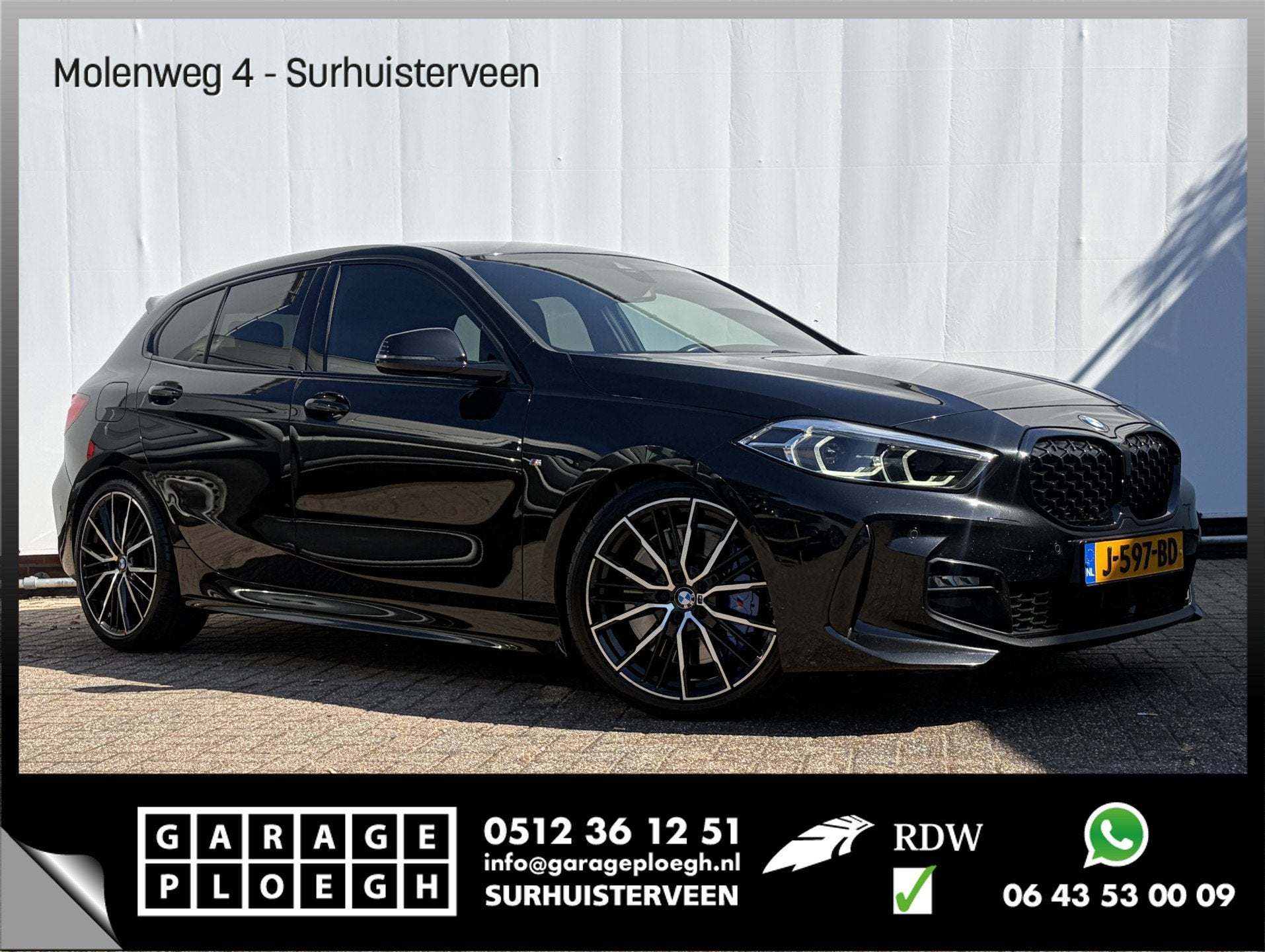BMW 1-serie 118i Executive Edition M-Sport Zetels HUD Adapt., Auto's, Gebruikt, Zwart, Origineel Nederlands, Bedrijf