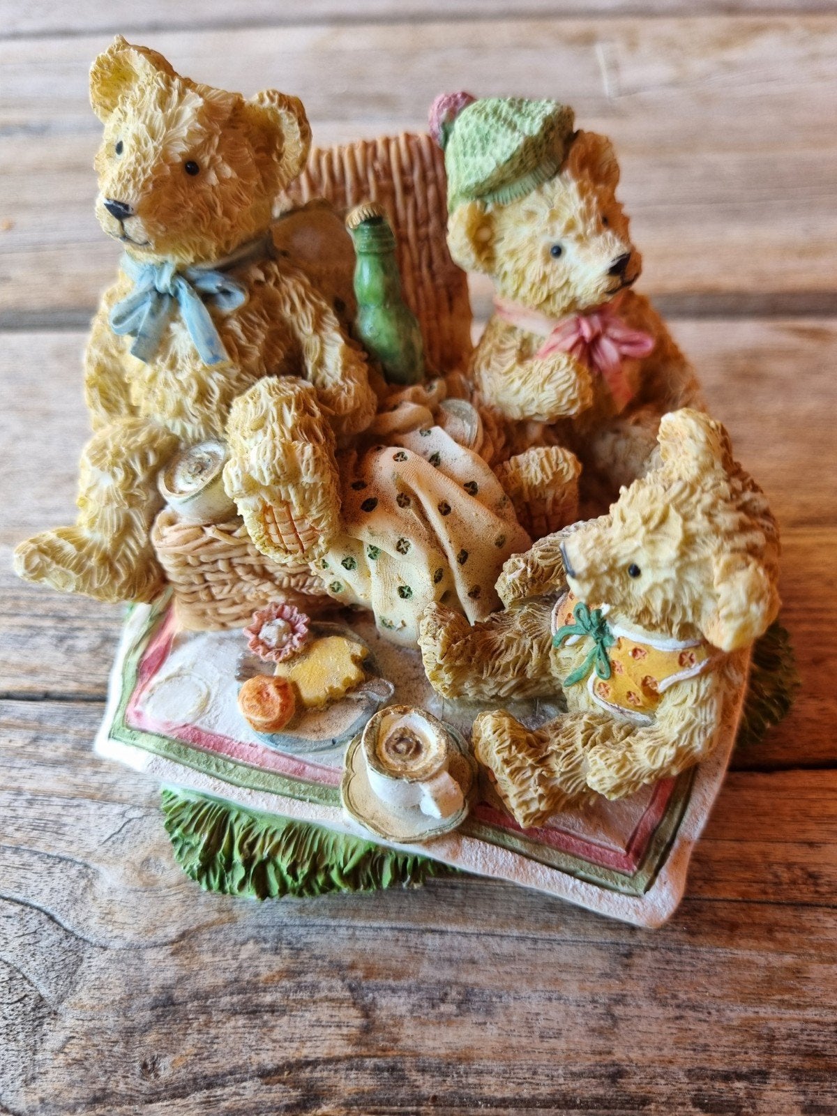 Cherished Teddies Picknick Beeldje, Ophalen of Verzenden, Gebruikt, Beeldje, Cherished Teddies
