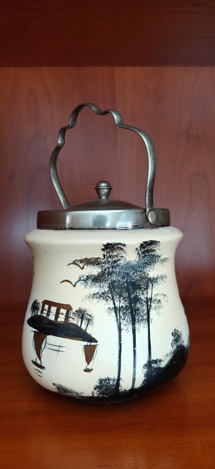 Antieke Engelse koektrommel met handvat, Made in England, Antiek en Kunst, Verzenden