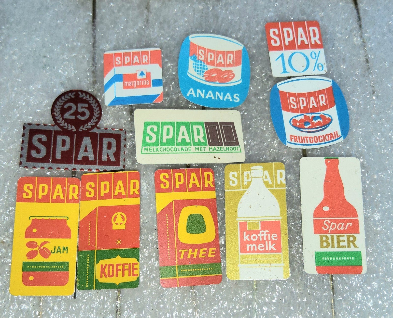 11 Vintage Spar Speldjes - Diverse Producten, Verzamelen, Ophalen of Verzenden, Gebruikt, Overige onderwerpen