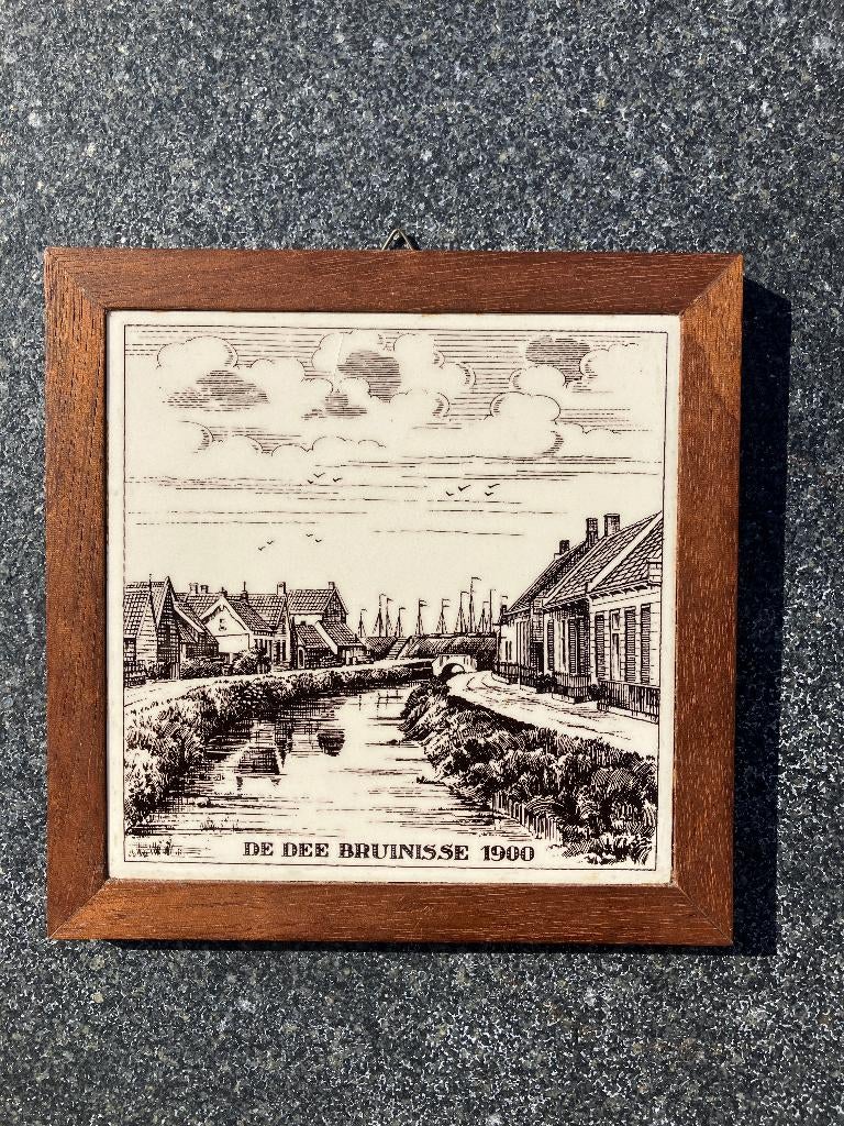 Vintage tegeltje "De Ree Bruinisse 1900", Ophalen of Verzenden