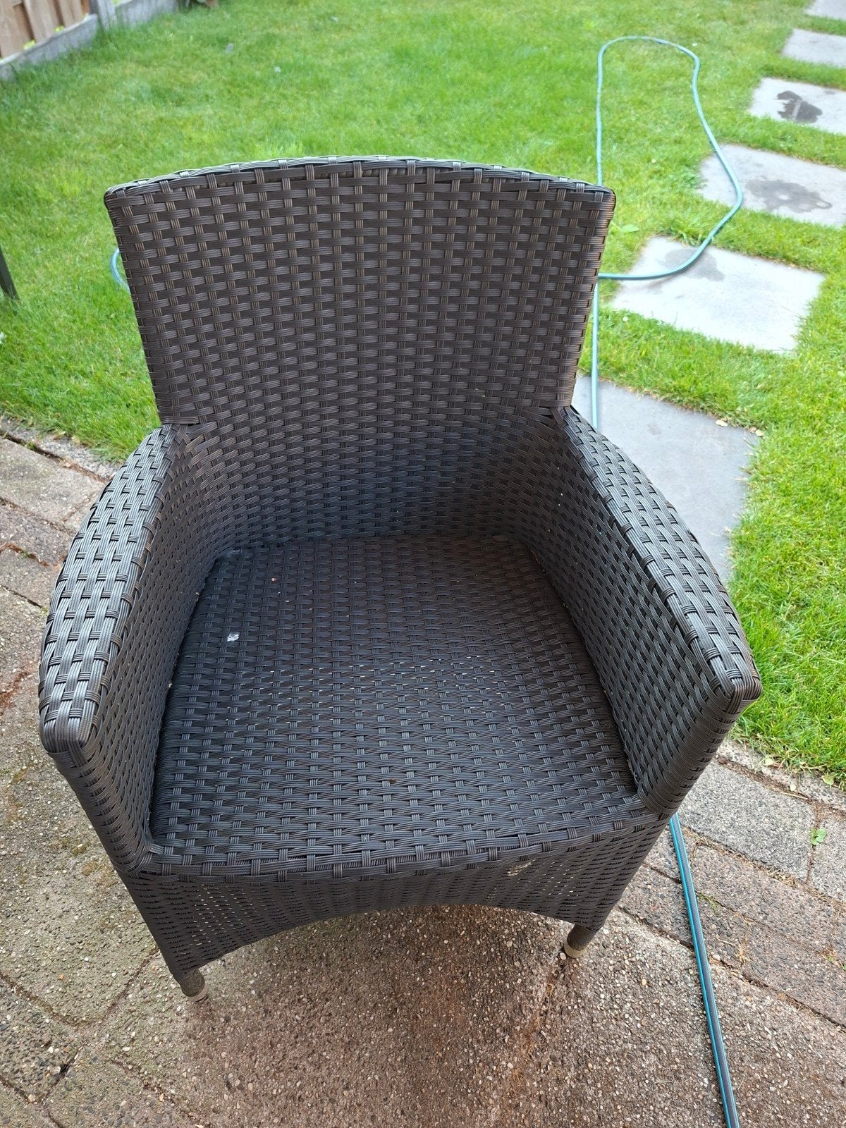 Forza Wicker Tuinstoel - Donkerbruin, Tuin en Terras, Tuinstoelen, Ophalen, Gebruikt, Wicker