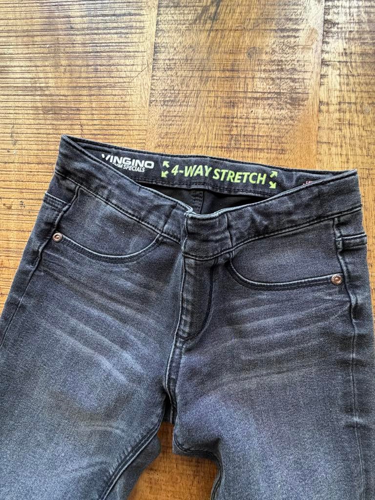 Vingino 4-Way Stretch Jeans Zwart/Grijs mt 140, Ophalen of Verzenden, Zo goed als nieuw, Jongen of Meisje, Broek