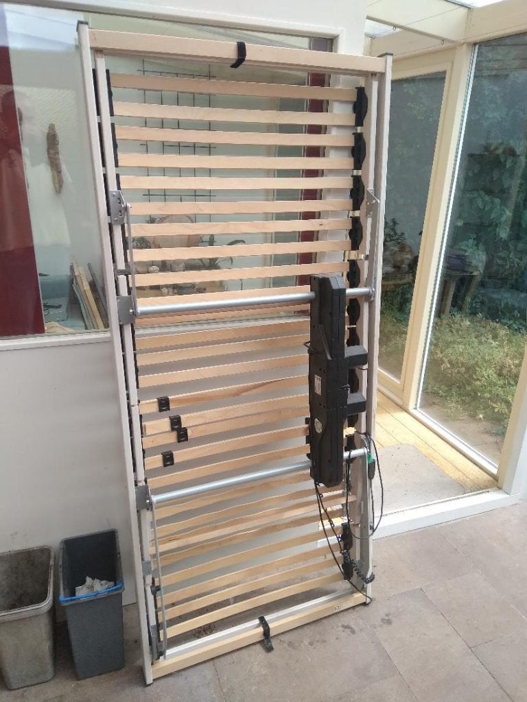 elektrisch verstelbare lattenbodem, Ophalen, 90 cm, Eenpersoons, Hout