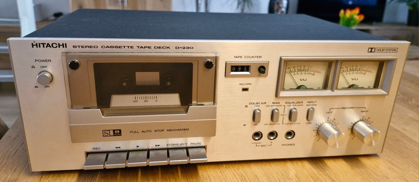 Hitachi D-230 Cassettedeck in prima staat, uit 1979, Ophalen, Enkel, Overige merken, Tape counter