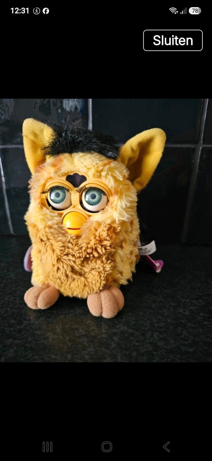 Furby 1998 origineel geel/oranje - Vintage speelgoed, Gebruikt, Overige merken, Overige karakters, Overige typen