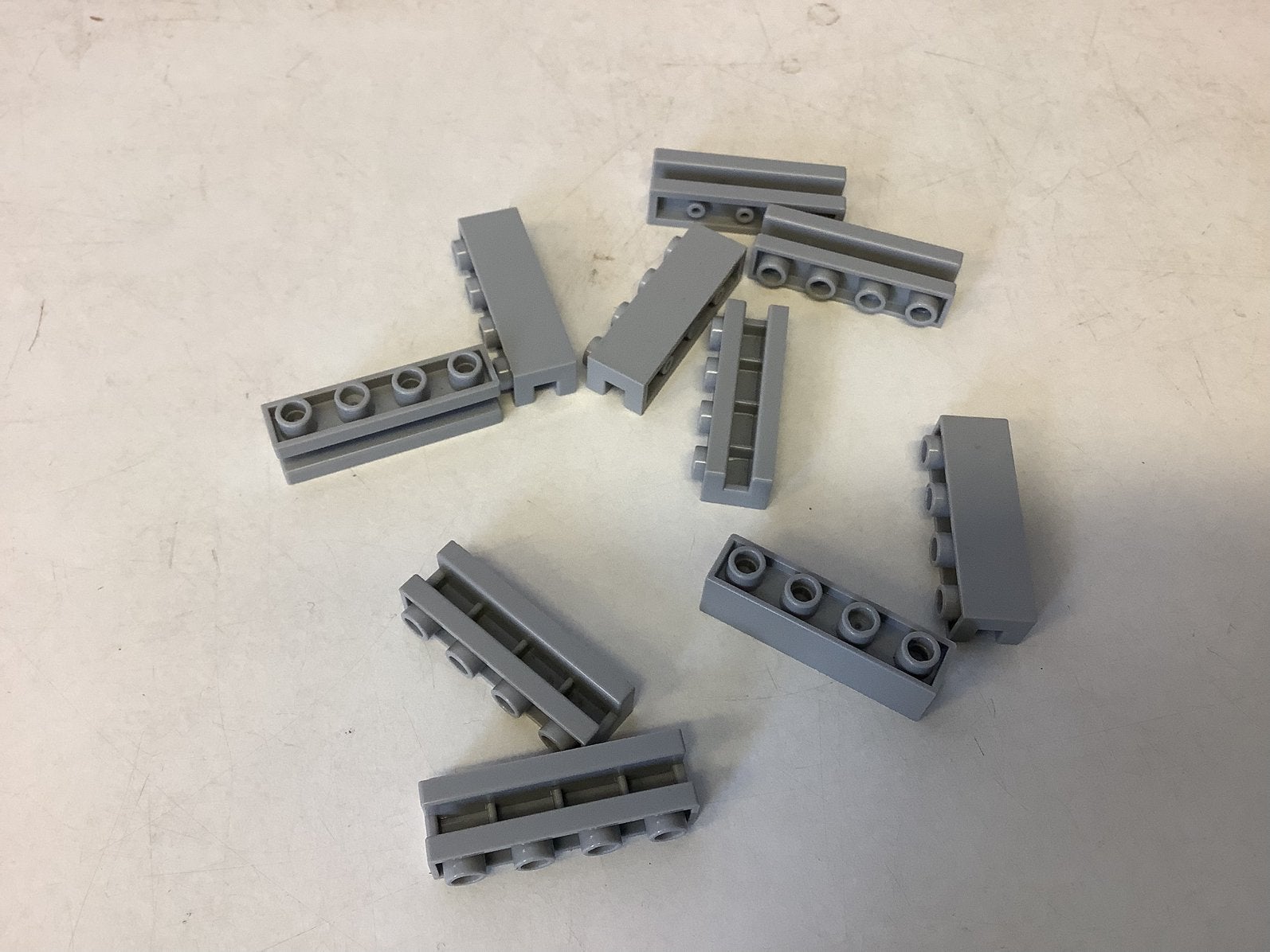 Lego steen aangepast 1x4 met sleuf licht grijs (3), Ophalen of Verzenden, Gebruikt, Losse stenen, Lego