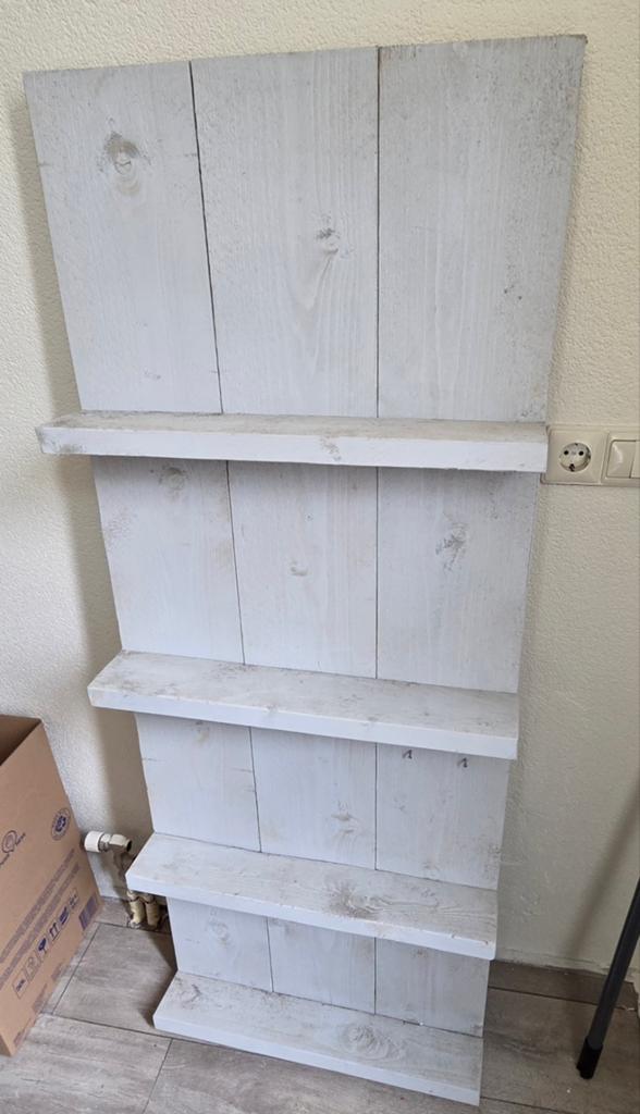 Steigerhouten wandrek  - lichtgrijs, Met plank(en), Minder dan 50 cm, Gebruikt, Ophalen of Verzenden