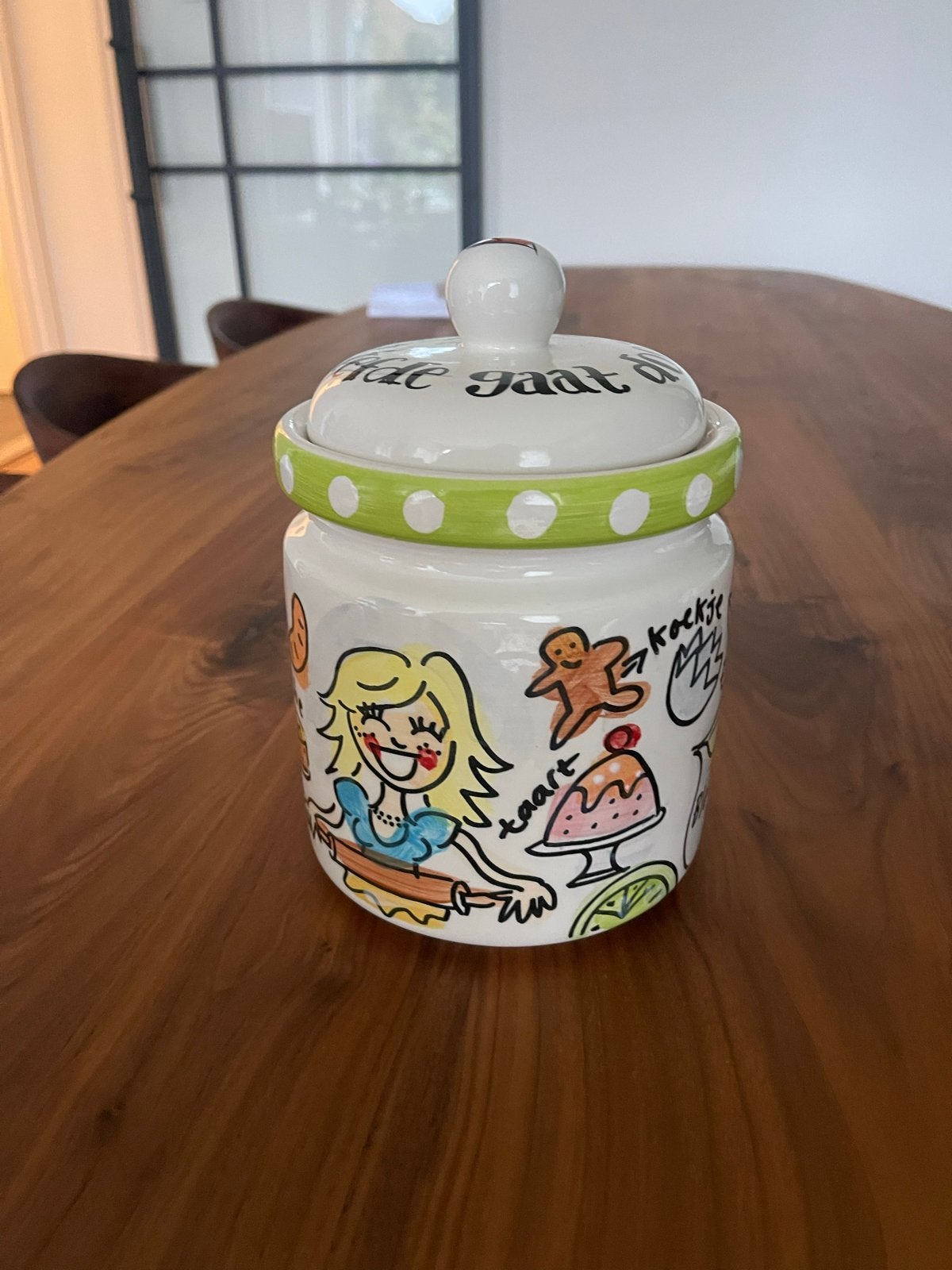 Voorraadpot Blond Amsterdam - Liefde gaat door de maag, Zo goed als nieuw, Voorraadpot, Steen/keramiek, Meerkleurig